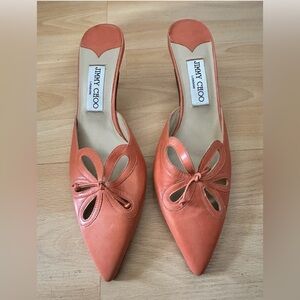 Jimmy Choo London Salmon Leather Pointed Toe Mules – EU 39 (US 8–8.5)